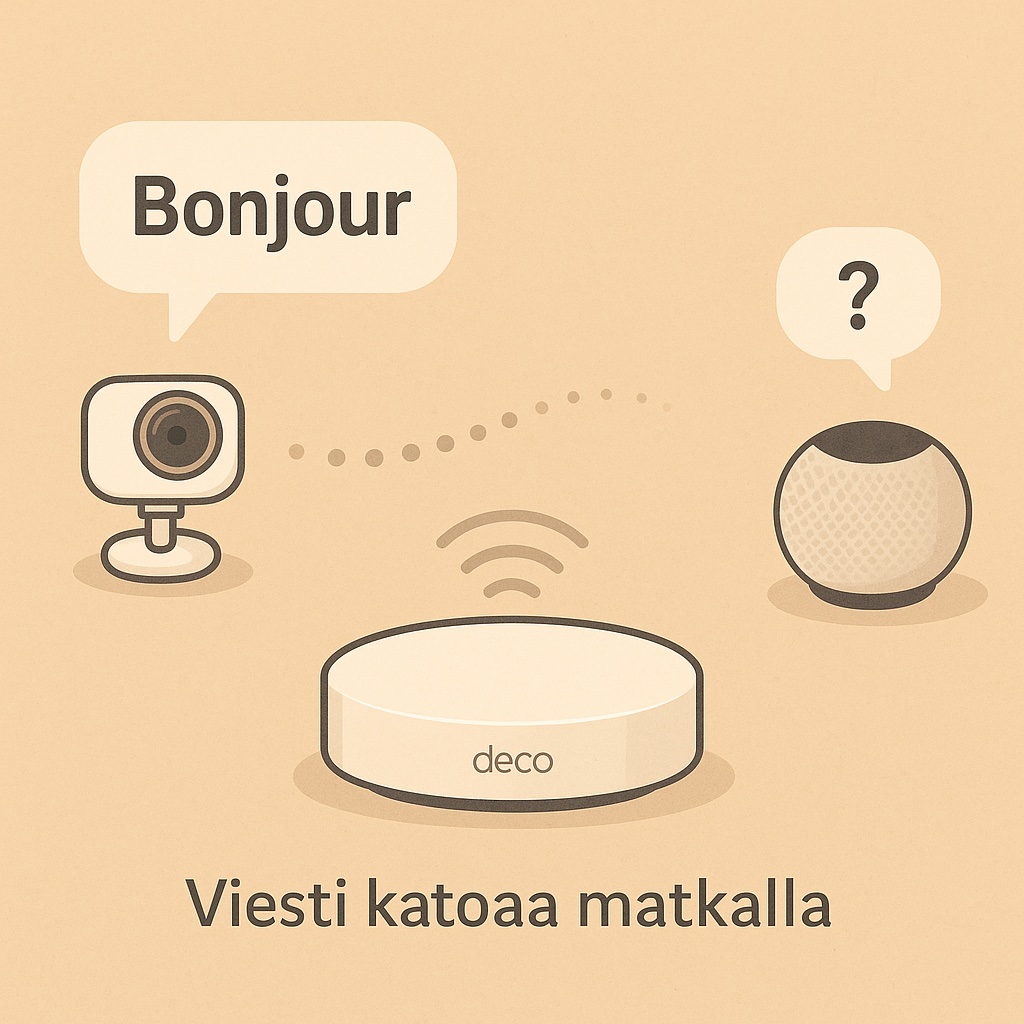 Kuvituskuva verkkoteknisestä ongelmasta missä Bonjour-liikenne ei toimi toivotulla tavalla.