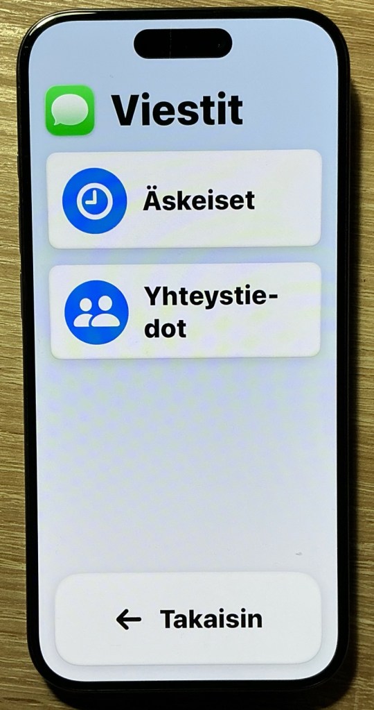 iPhonen Viestit-sovellus Avustettu käyttö-tilassa.